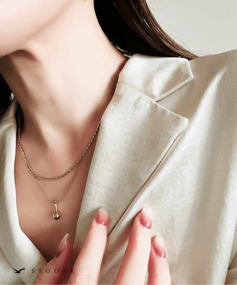 Double Line Drop Necklace - stoork