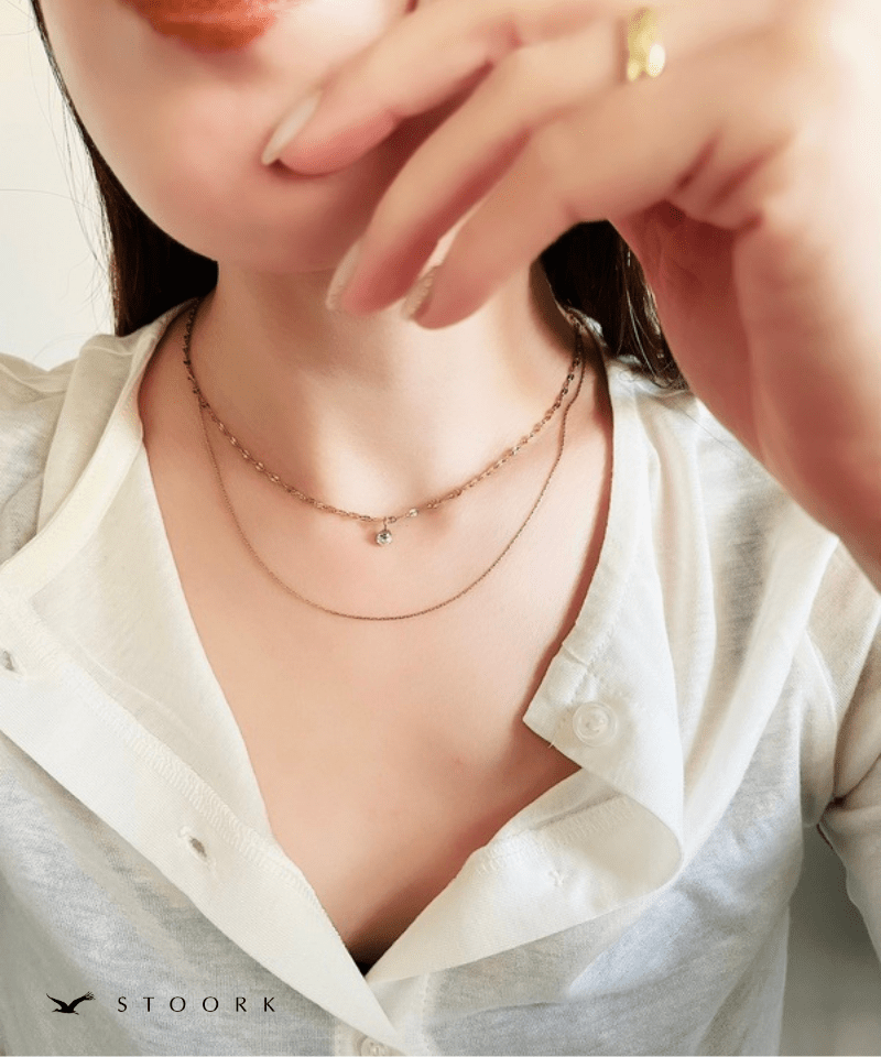 Double Row Zircon Necklace - stoork