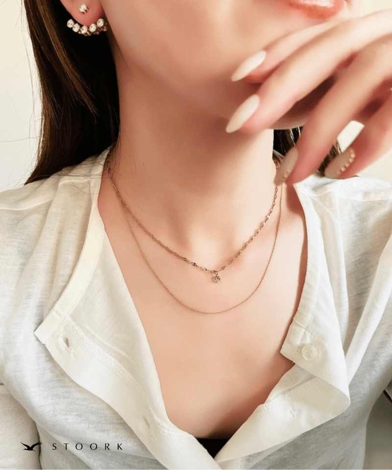 Double Row Zircon Necklace - stoork