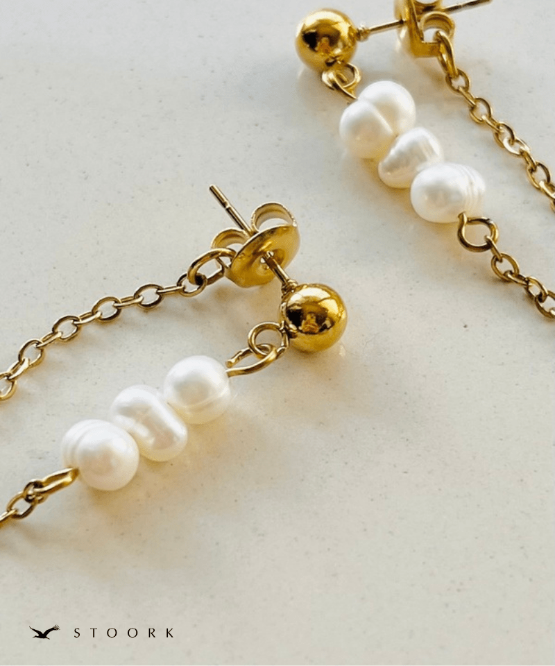 Drop Pearl Chain Pierce - stoork