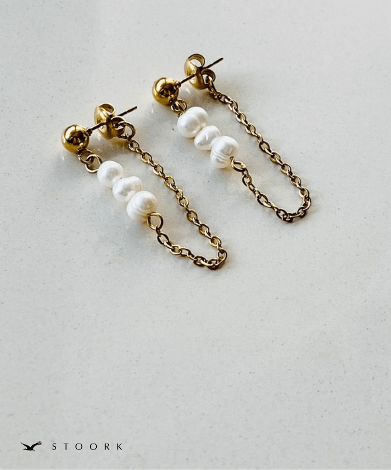 Drop Pearl Chain Pierce - stoork