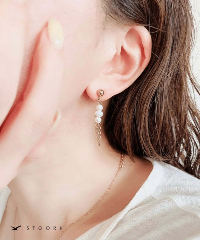 Drop Pearl Chain Pierce - stoork