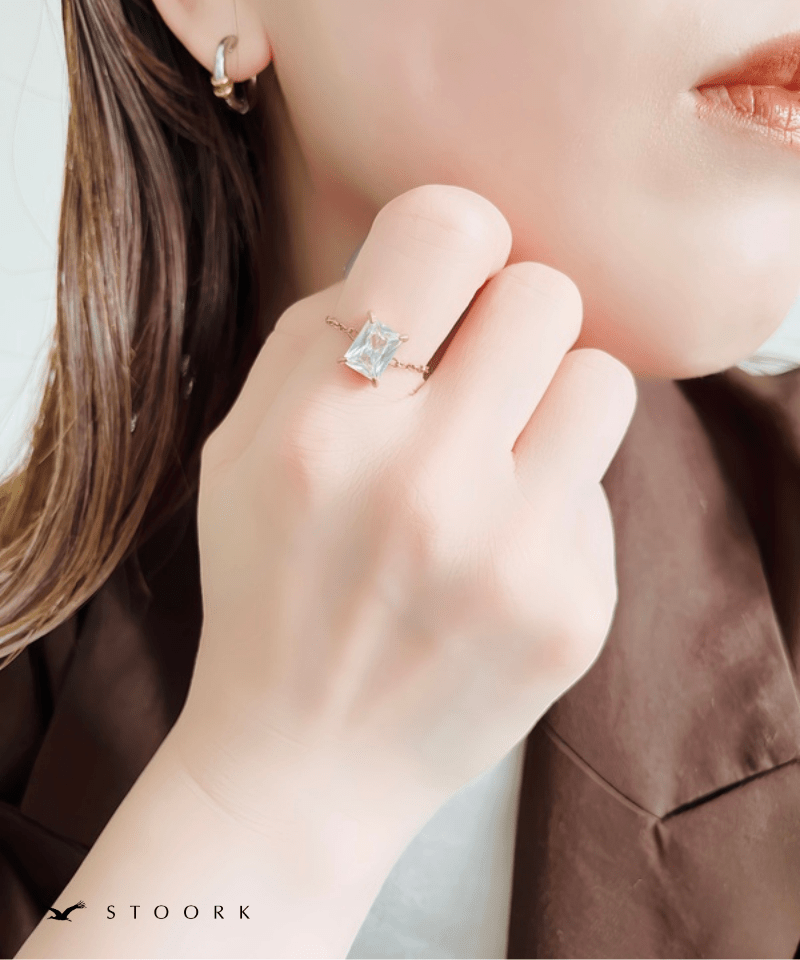 Drop Stone Chain Ring - stoork
