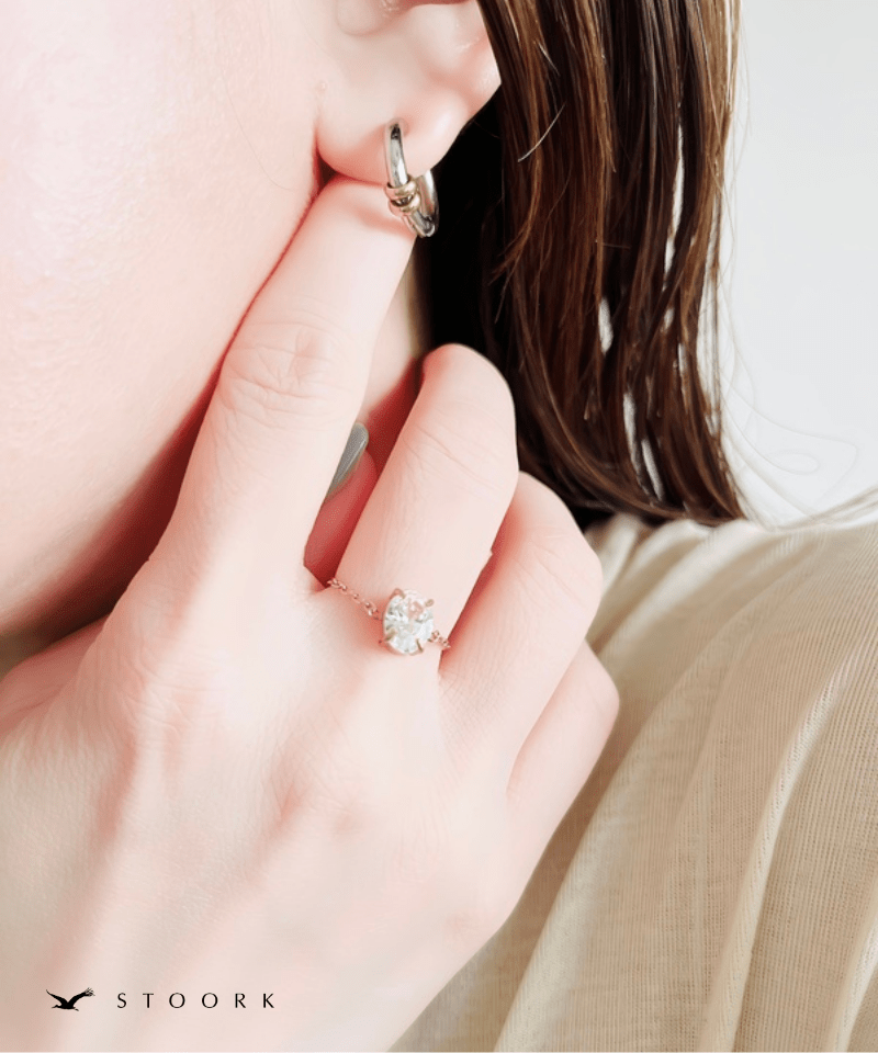 Drop Stone Chain Ring - stoork