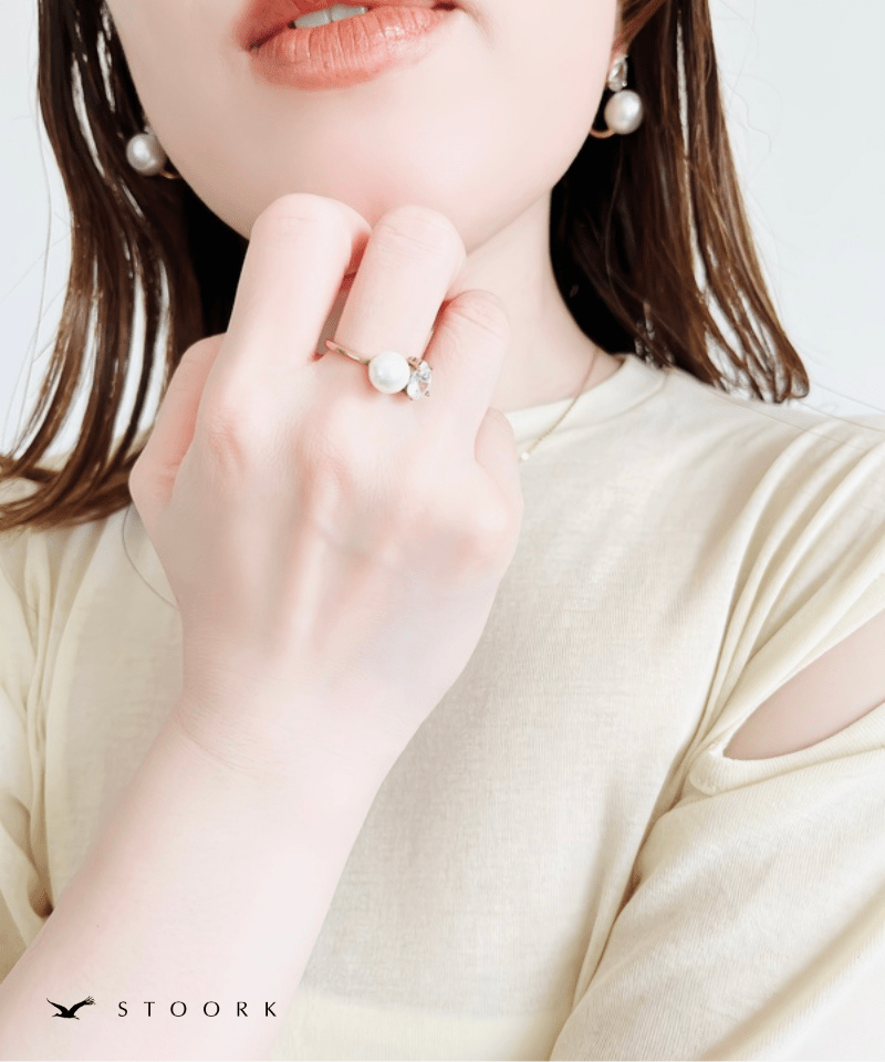 Drop Stone Pearl Ring - stoork