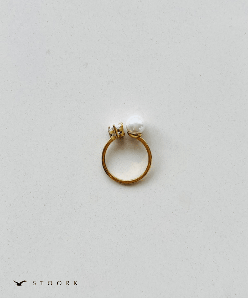 Drop Stone Pearl Ring - stoork