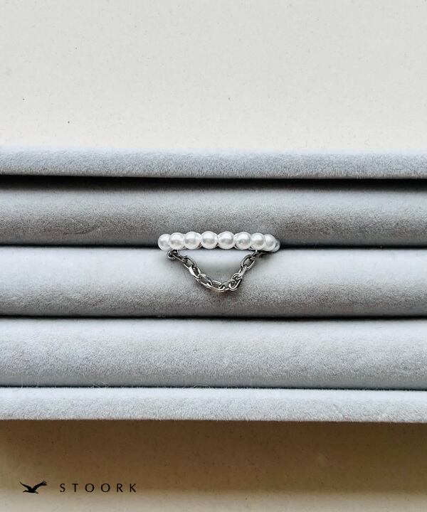 【再入荷】s925 Pearl Chain Ring