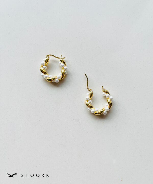 【再入荷】s925 Twist Pearl Pierce