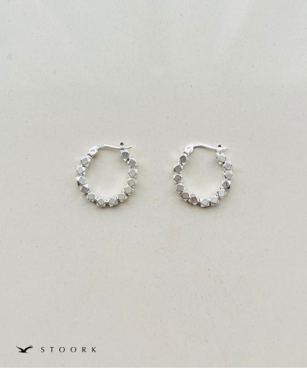 【再入荷】s925 Block Hoop Pierce