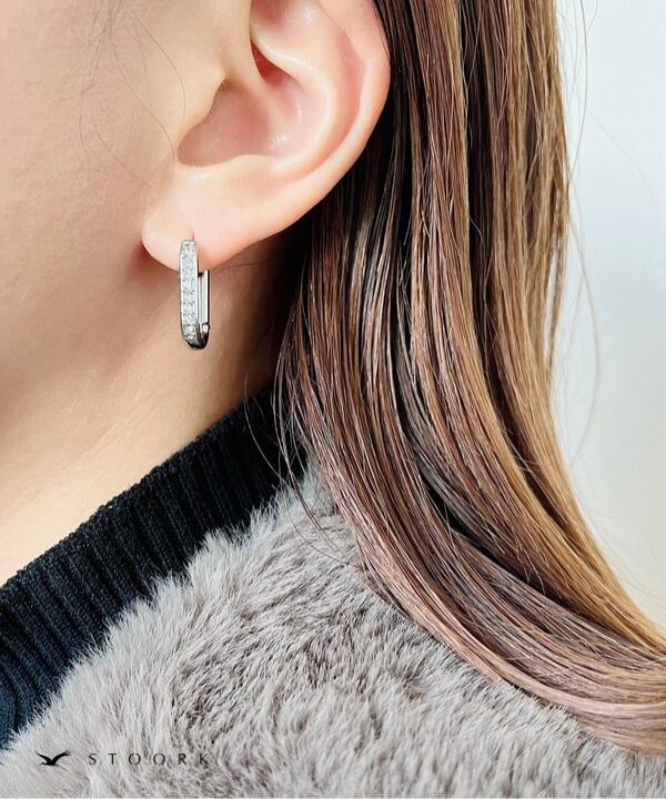 【再入荷】Zircon Ellipse Hoop Pierce