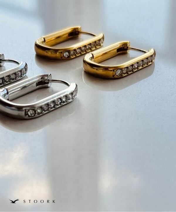 【再入荷】Zircon Ellipse Hoop Pierce