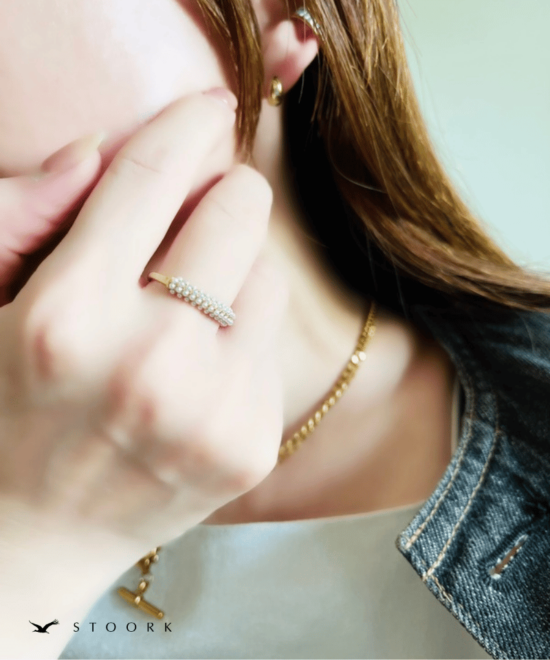 Half Pearl Fat Ring - stoork