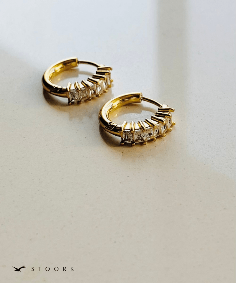 Half Zirconia Hoop Pierce - stoork