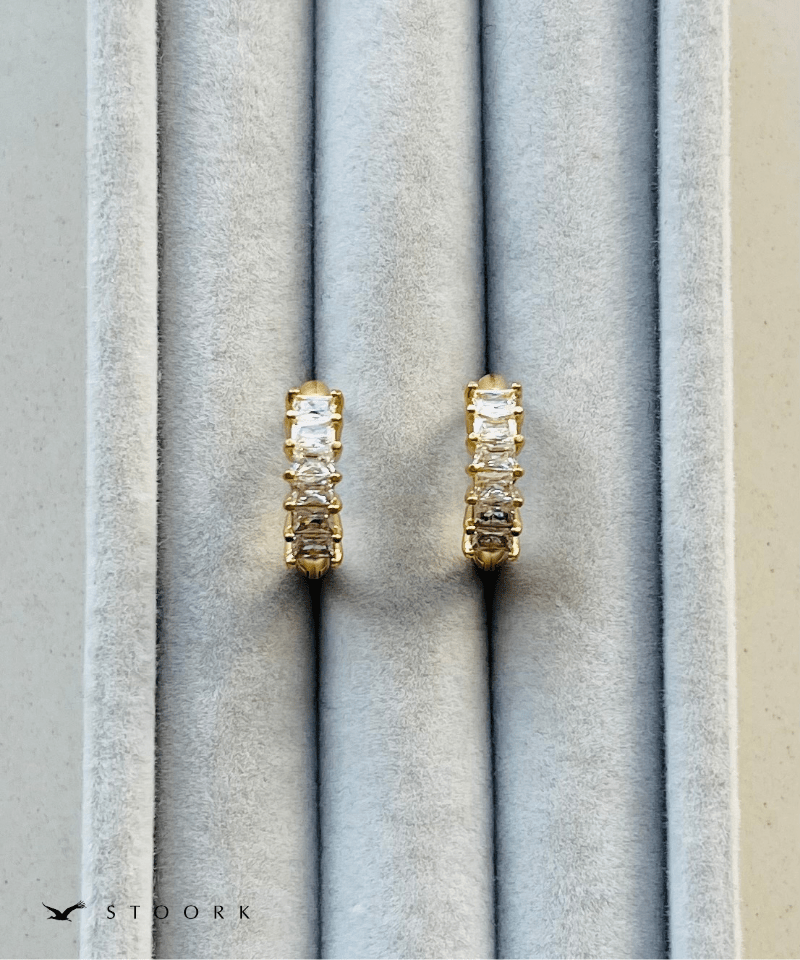 Half Zirconia Hoop Pierce - stoork