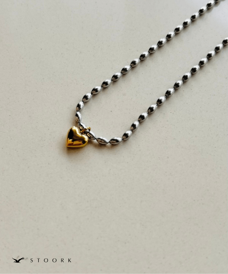Heart Ball Chain Necklace - stoork