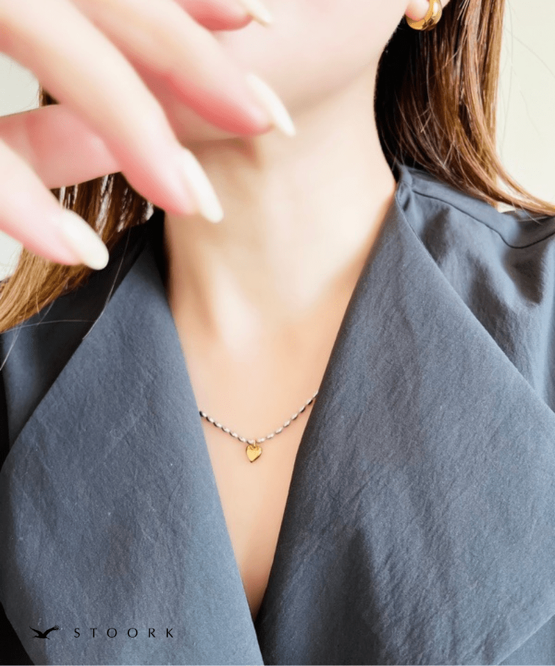 Heart Ball Chain Necklace - stoork