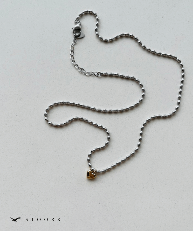 【再入荷】Heart Ball Chain Necklace - stoork