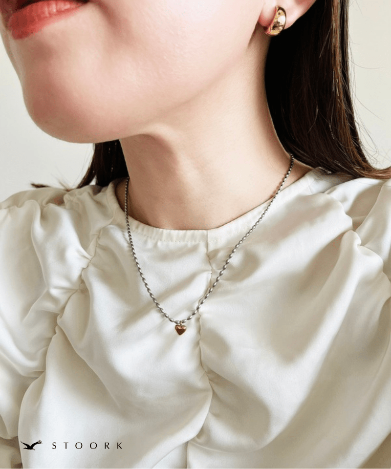 Heart Ball Chain Necklace - stoork