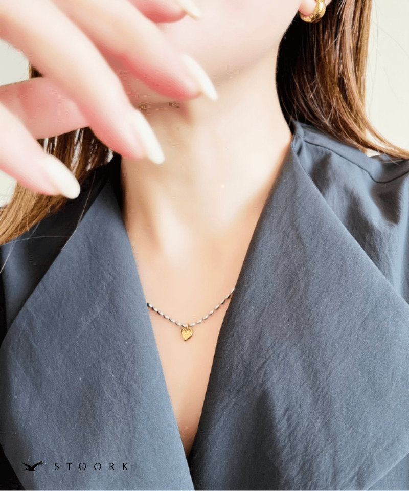 【再入荷】Heart Ball Chain Necklace - stoork