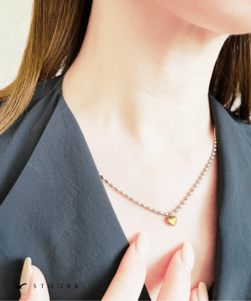 Heart Ball Chain Necklace - stoork