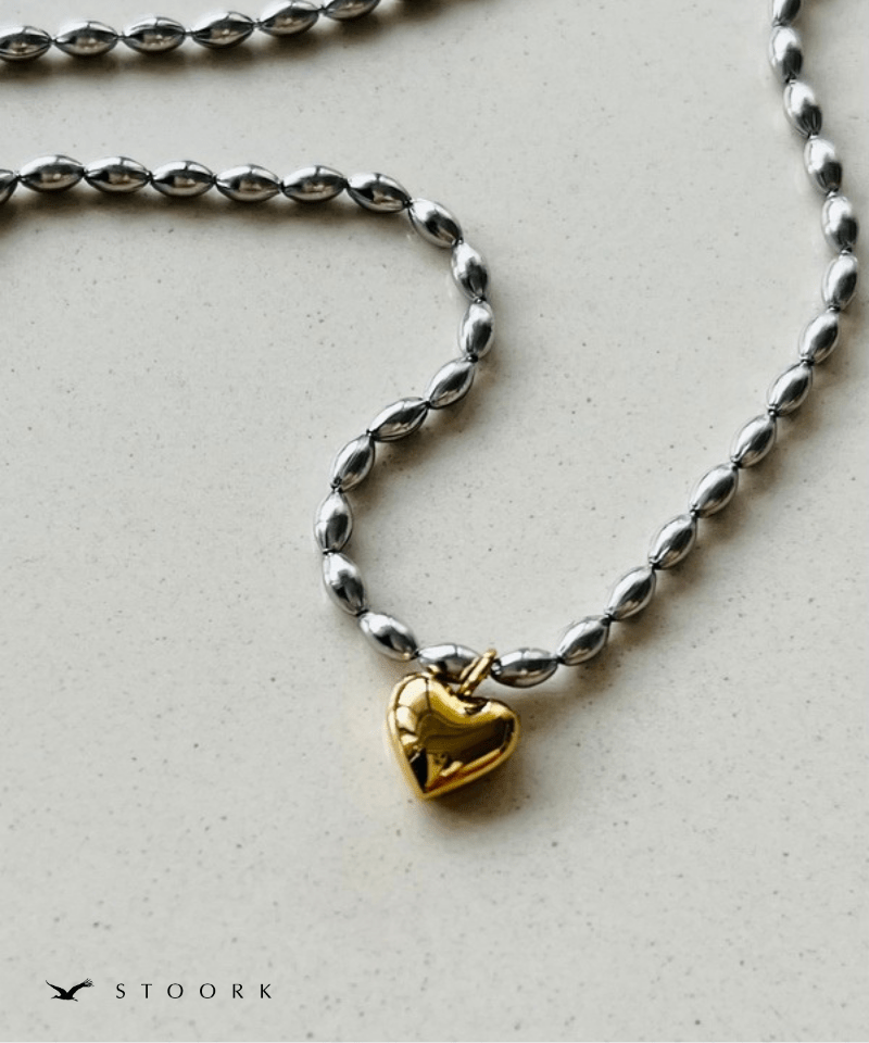 Heart Ball Chain Necklace - stoork