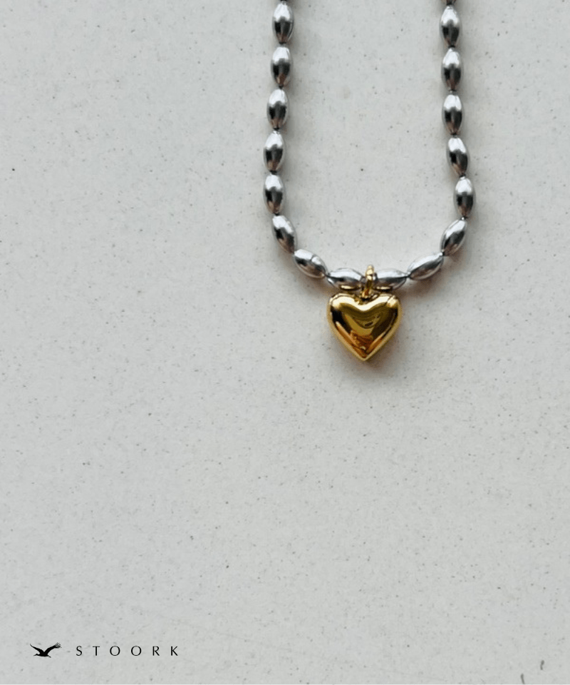 Heart Ball Chain Necklace - stoork