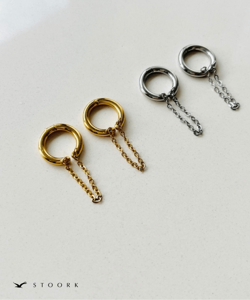 【再入荷】Hoop Chain Earring - stoork