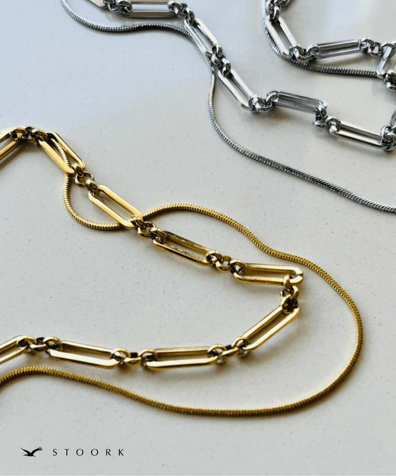 Layered Design Chain Necklace - stoork