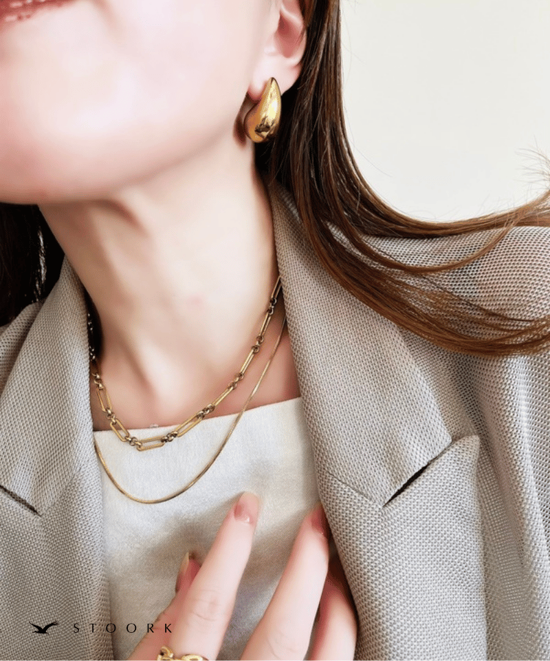 Layered Design Chain Necklace - stoork