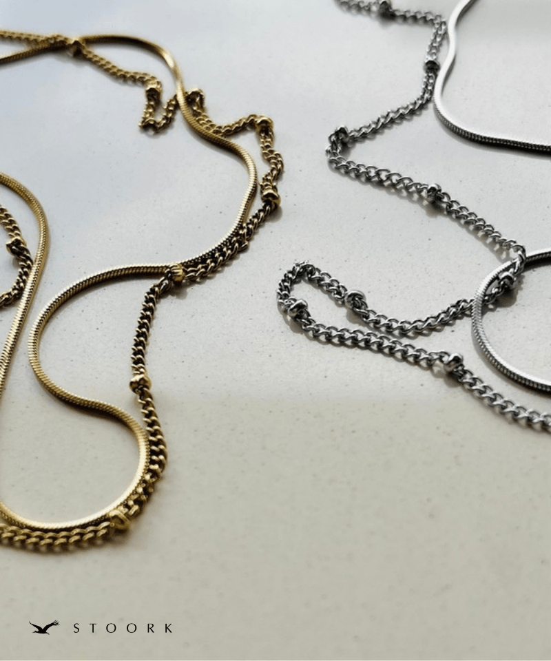 Layered Mix Chain Necklace - stoork