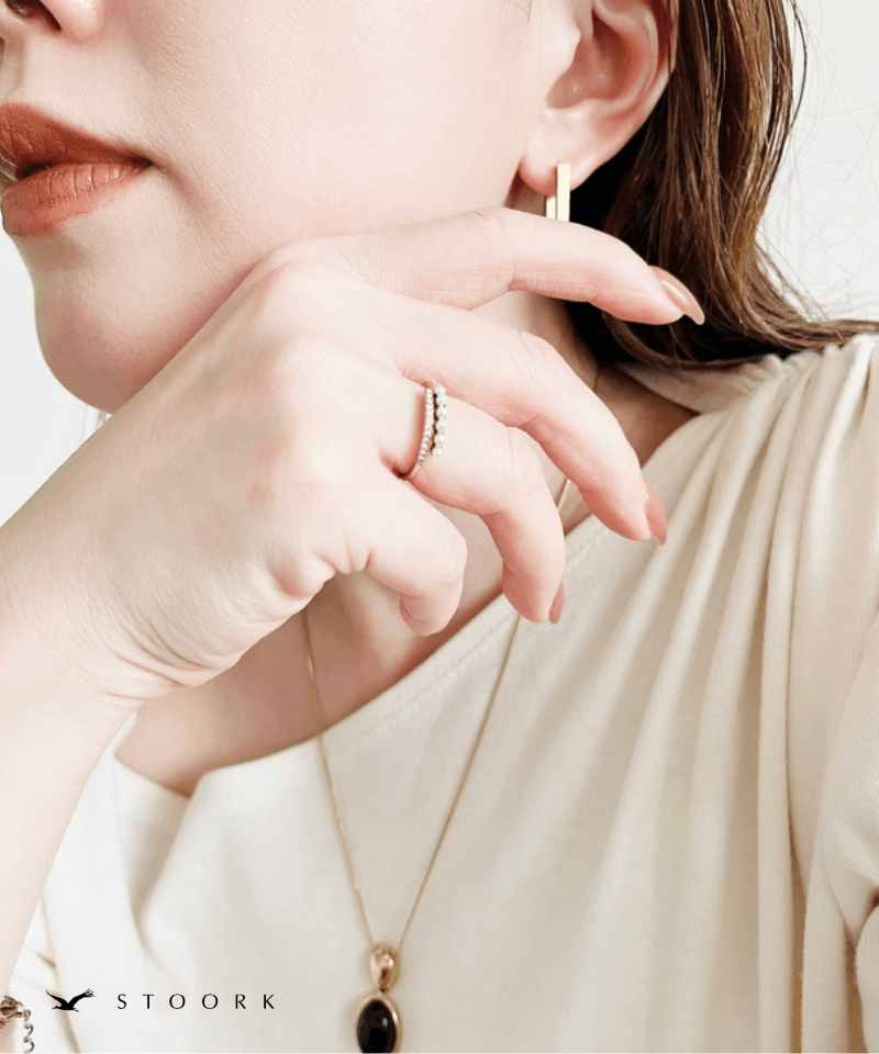 Layered Pearl Line Ring - stoork