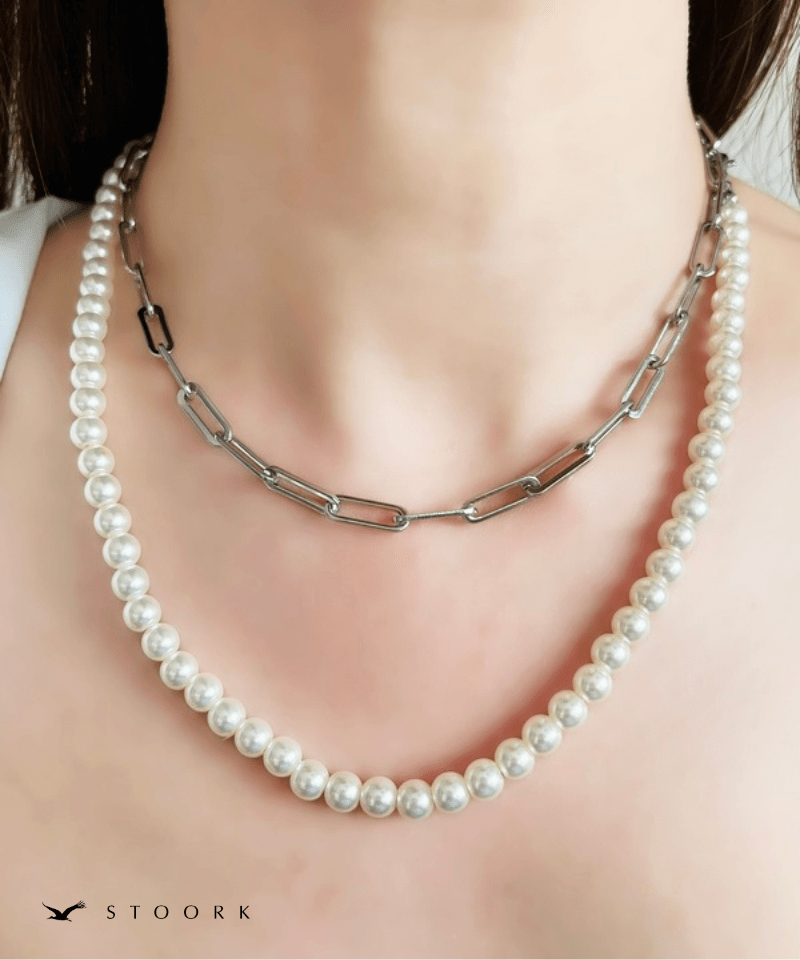 Long Pearl Chain Necklace - stoork