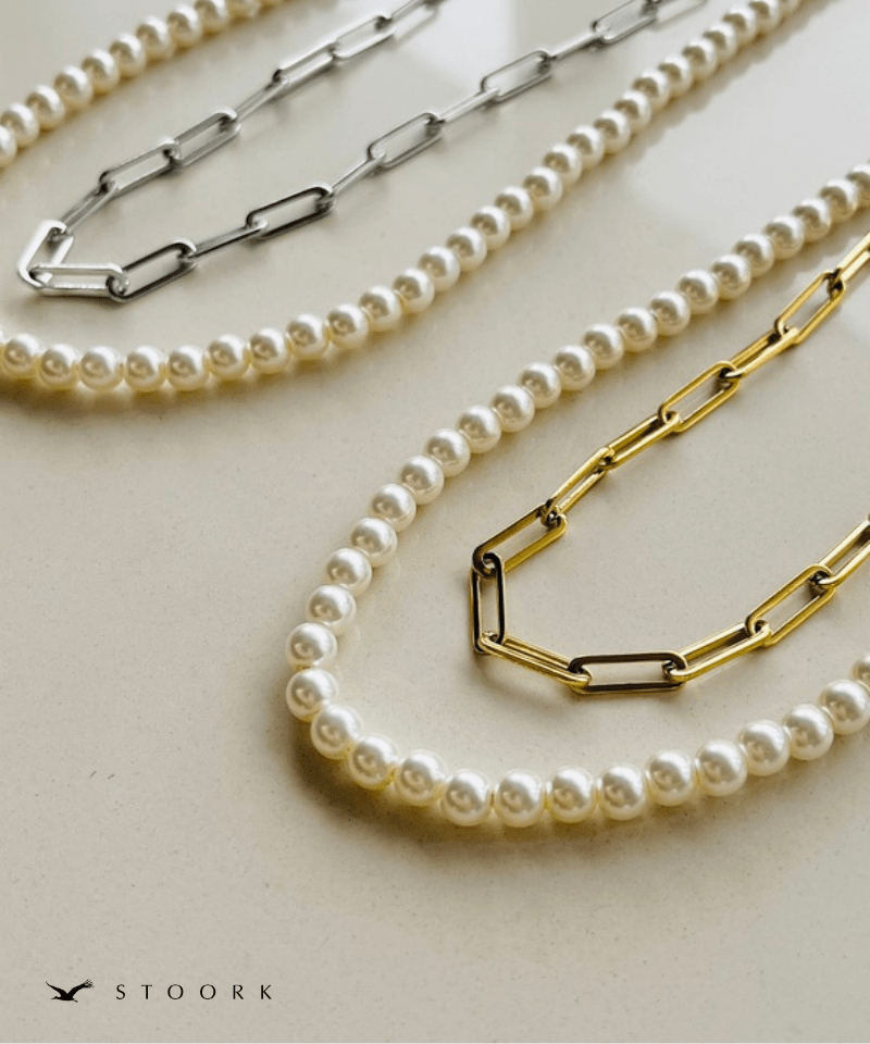 Long Pearl Chain Necklace - stoork