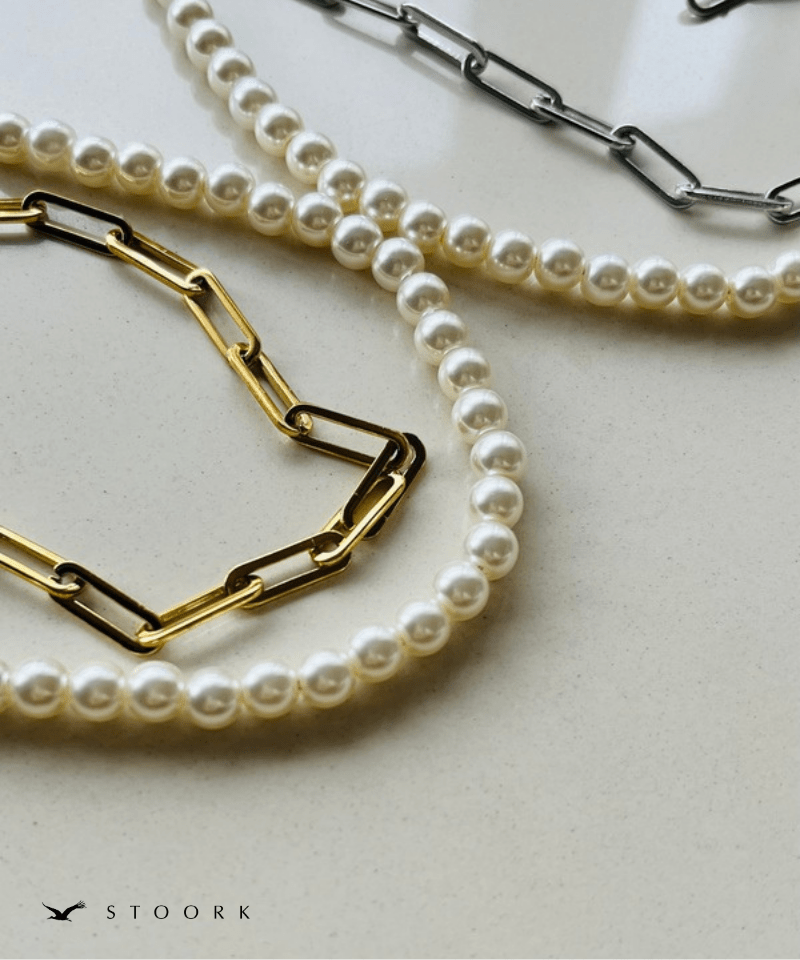 Long Pearl Chain Necklace - stoork