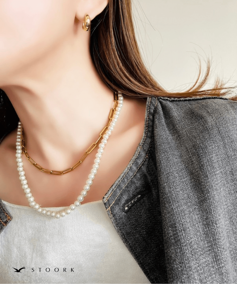 Long Pearl Chain Necklace - stoork