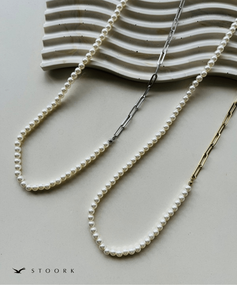Long Pearl Chain Necklace - stoork