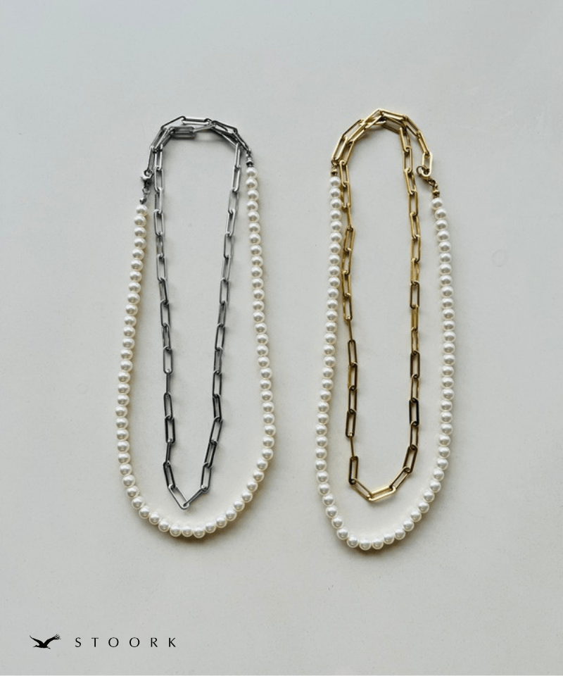 Long Pearl Chain Necklace - stoork