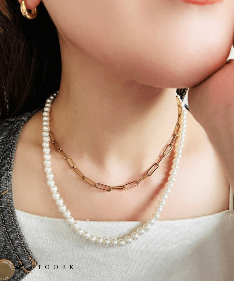 Long Pearl Chain Necklace - stoork