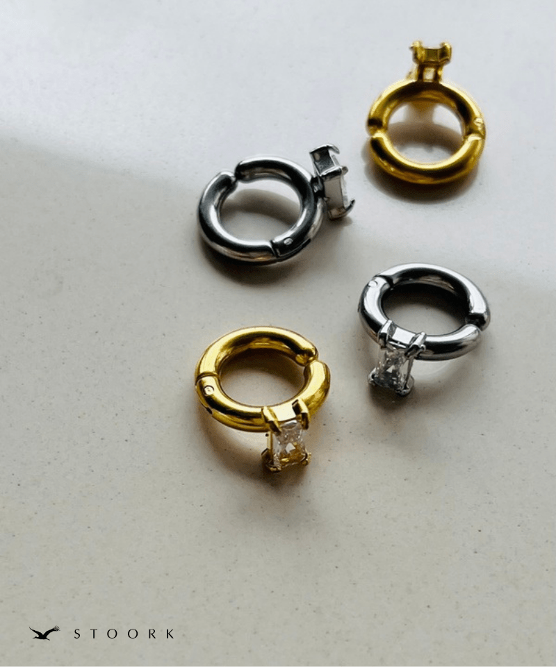 One Stone Hoop Earring - stoork