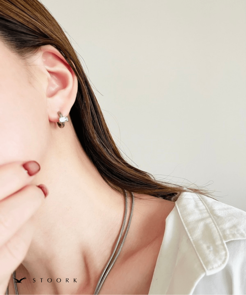 One Stone Hoop Earring - stoork