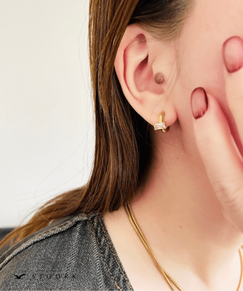 One Stone Hoop Earring - stoork