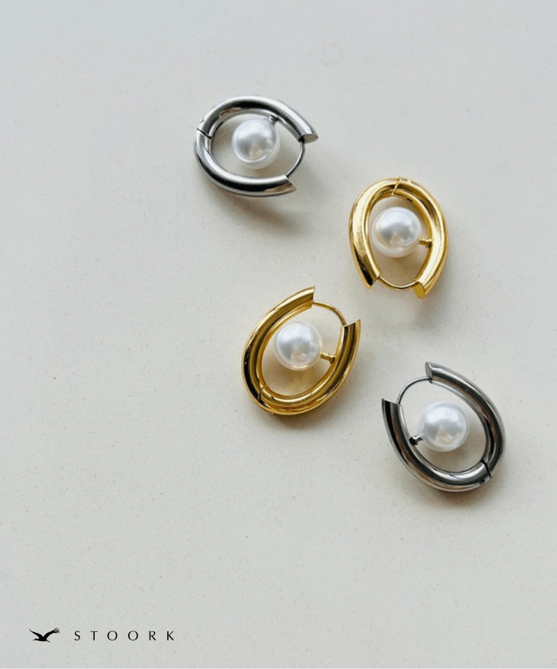 Oval Pearl Hoop Pierce - stoork