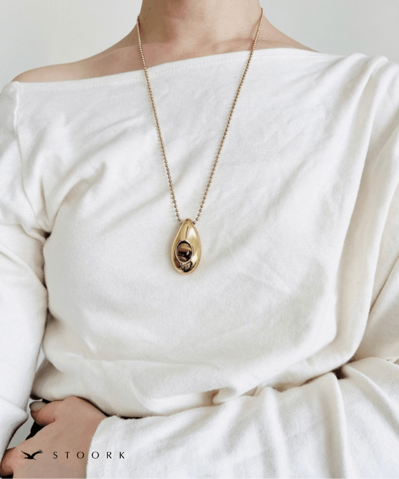 Oval Stone Charm Necklace - stoork