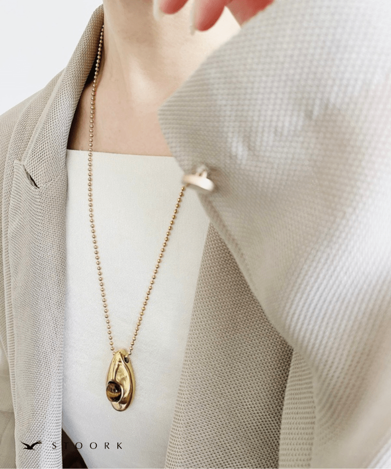 Oval Stone Charm Necklace - stoork