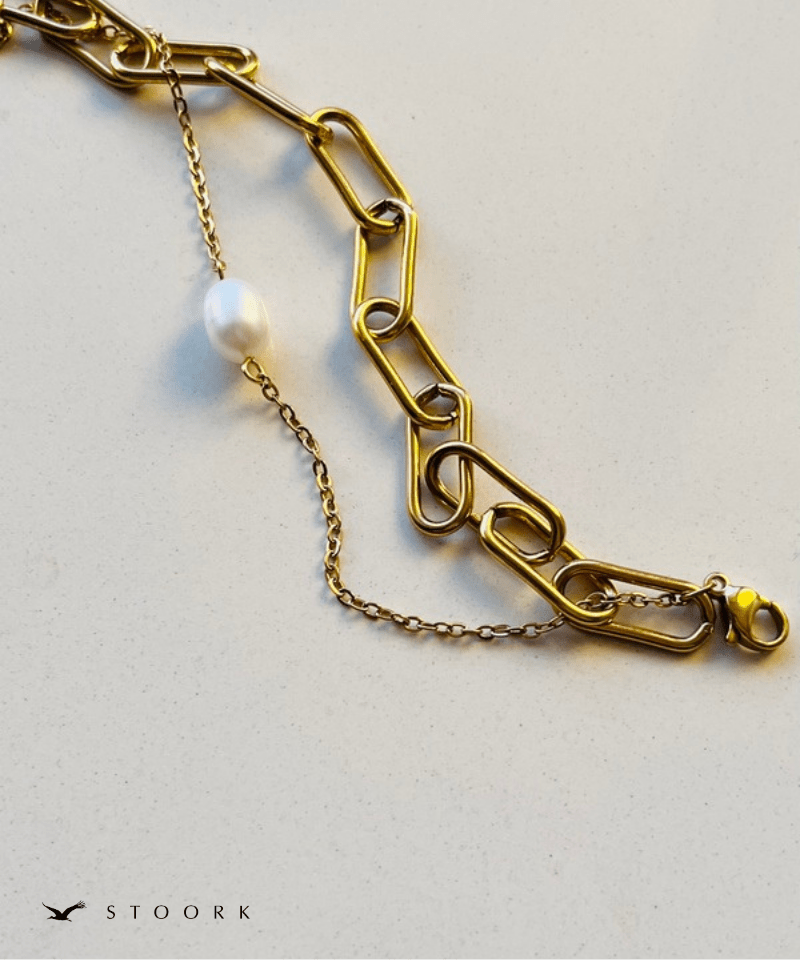 Pearl Double Chain Bracelet - stoork