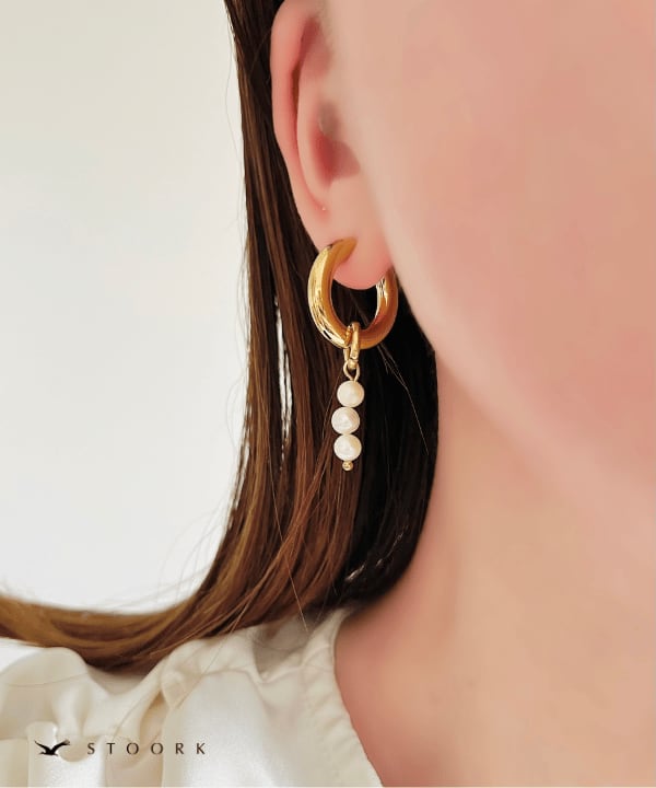 Pearl Double Hoop Pierce - stoork