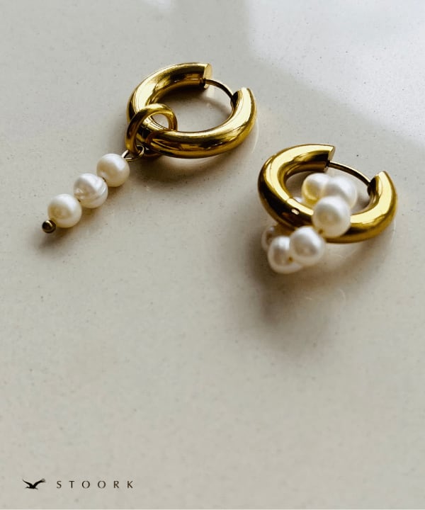Pearl Double Hoop Pierce - stoork
