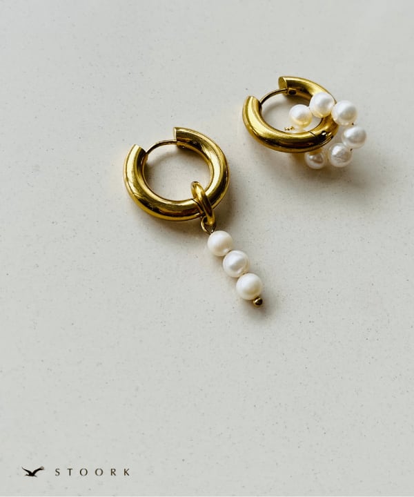Pearl Double Hoop Pierce - stoork