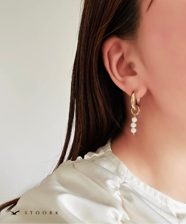 Pearl Double Hoop Pierce - stoork