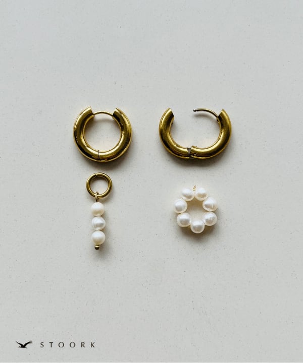 Pearl Double Hoop Pierce - stoork